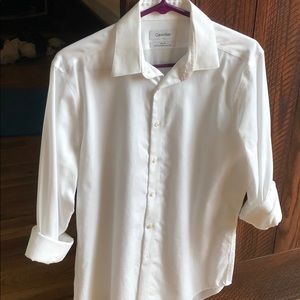 Calvin Klein Slim Fit Non-Iron Dress Shirt - White